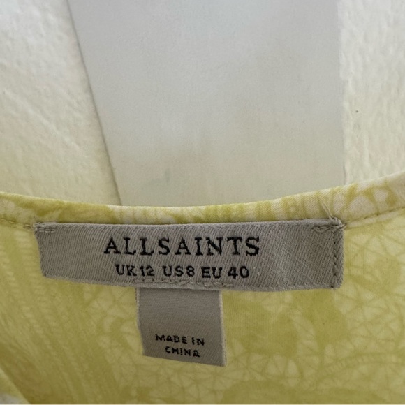 All Saints Bryony Estrella Midi Slip Dress Zest Yellow Bias Cut Sleeveless - Picture 12 of 15